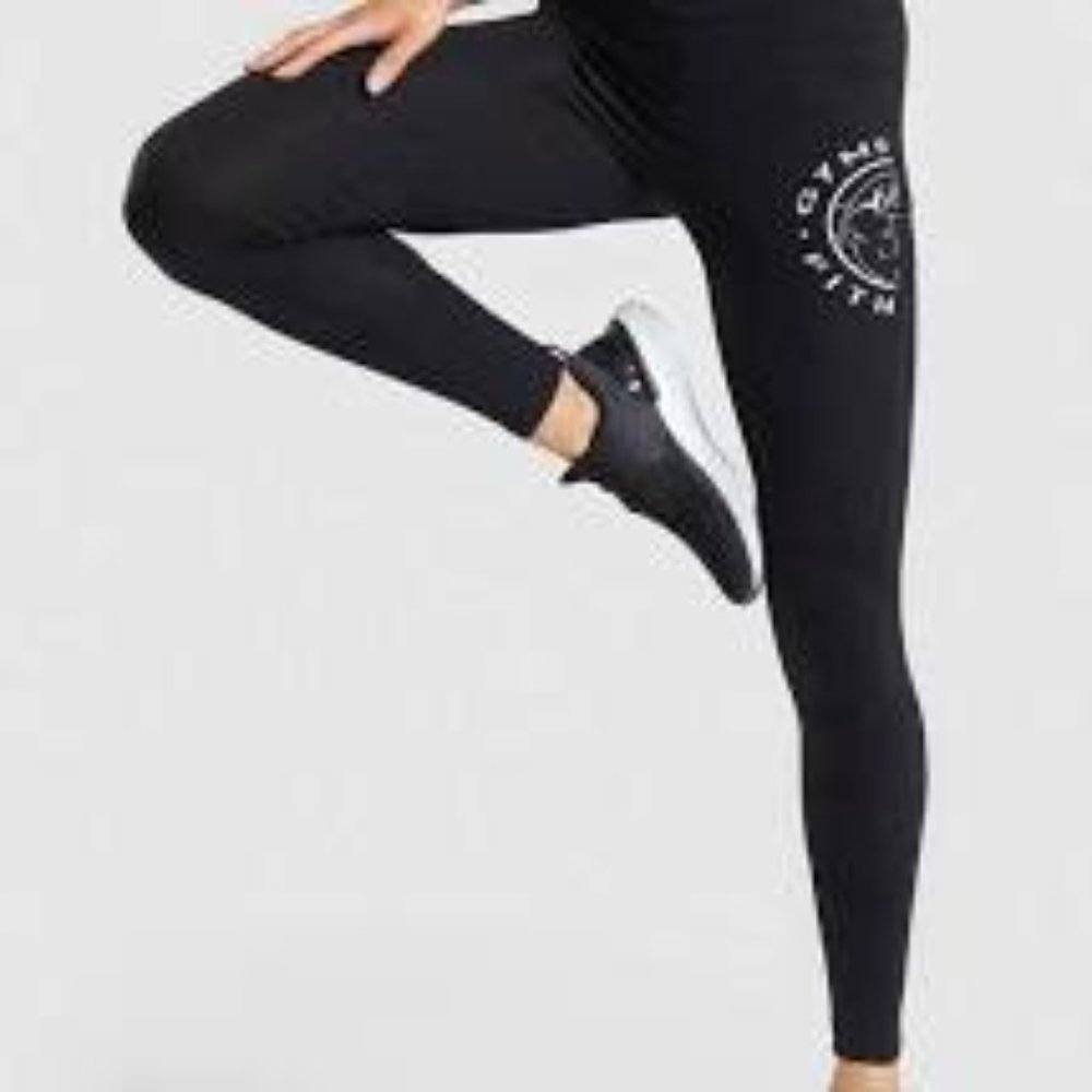 GYMSHARK Black Legacy Fitness Panel Leggings